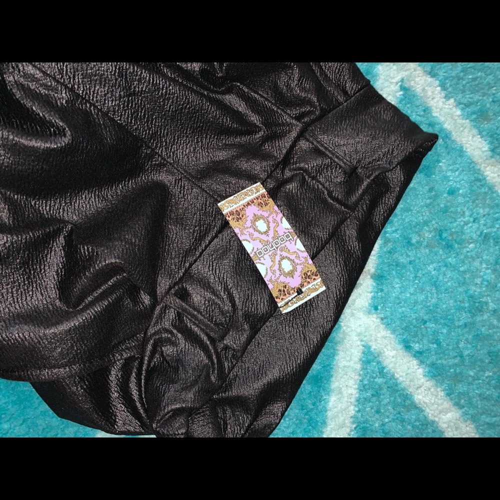 Wet look leather pants